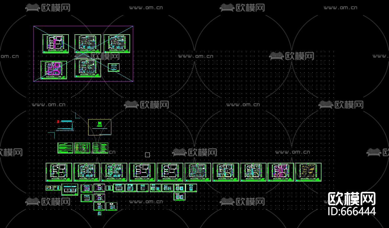 翡翠花园现代客餐厅CAD施工图下载（渲染图7）