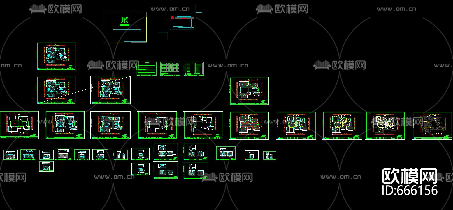 东湖明珠简欧客餐厅卧室CAD施工图下载（渲染图1）