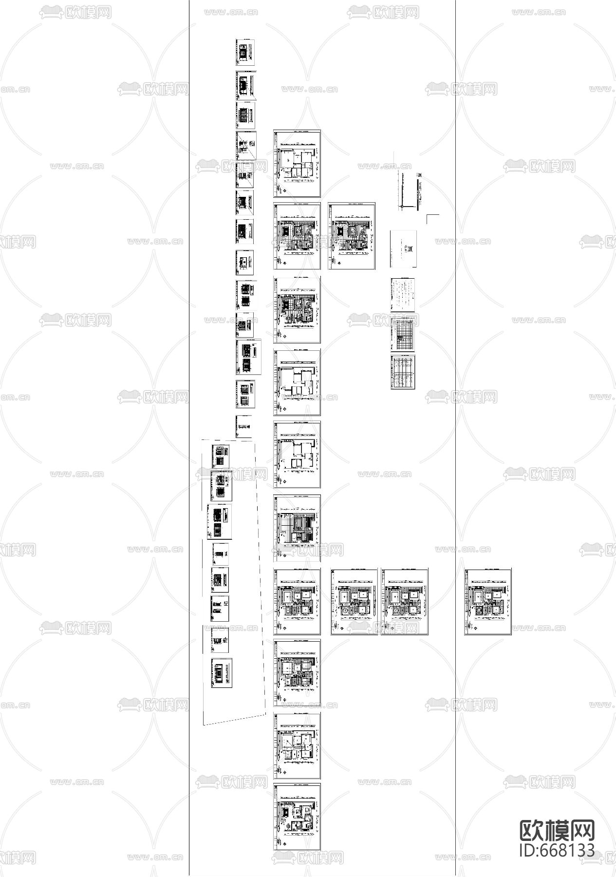 金色港湾美式田园客餐厅卧室CAD施工图下载（渲染图5）