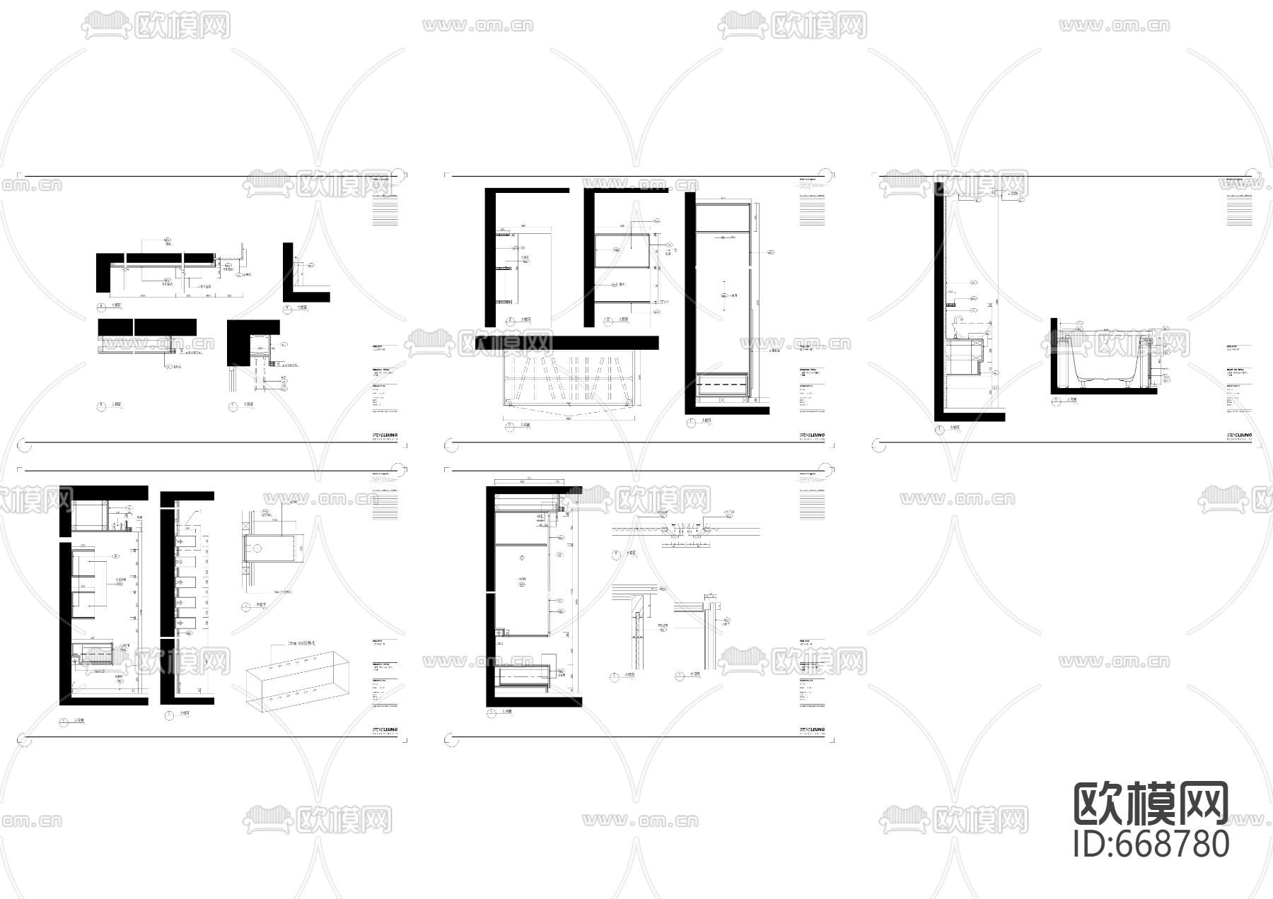 梁志天-北京朗琴园10号楼B户型施工图下载（渲染图1）