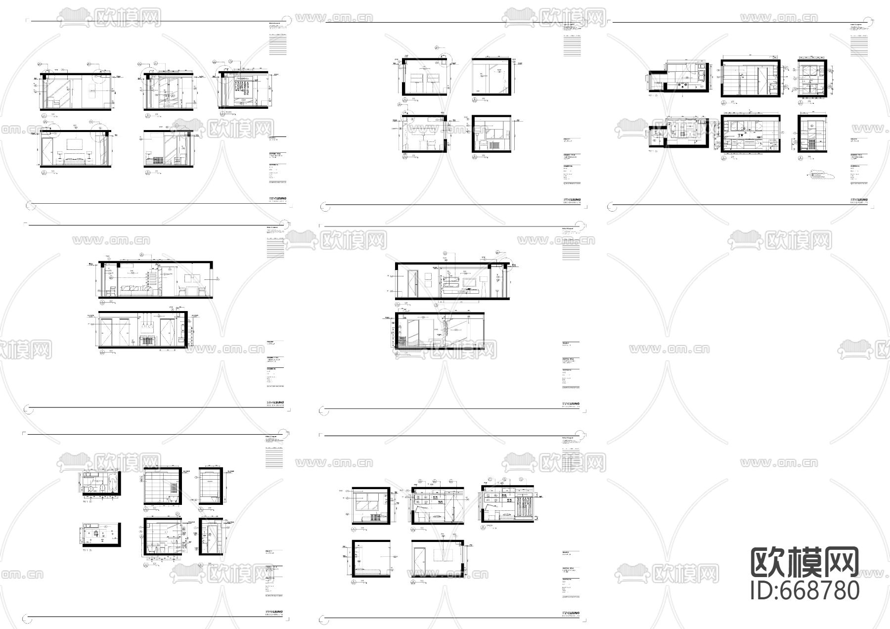 梁志天-北京朗琴园10号楼B户型施工图下载（渲染图2）