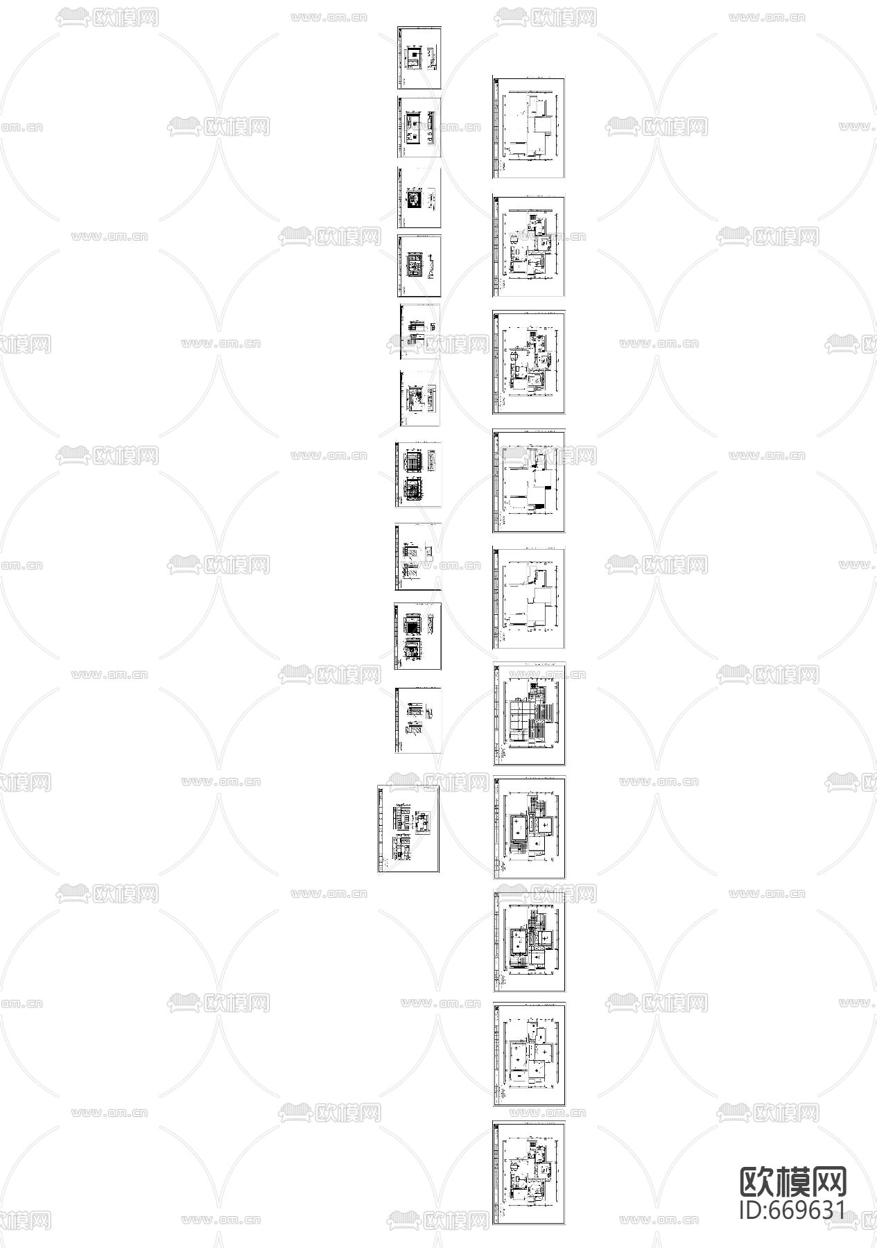 万孚尊园现代客餐厅卧室CAD施工图下载（渲染图3）