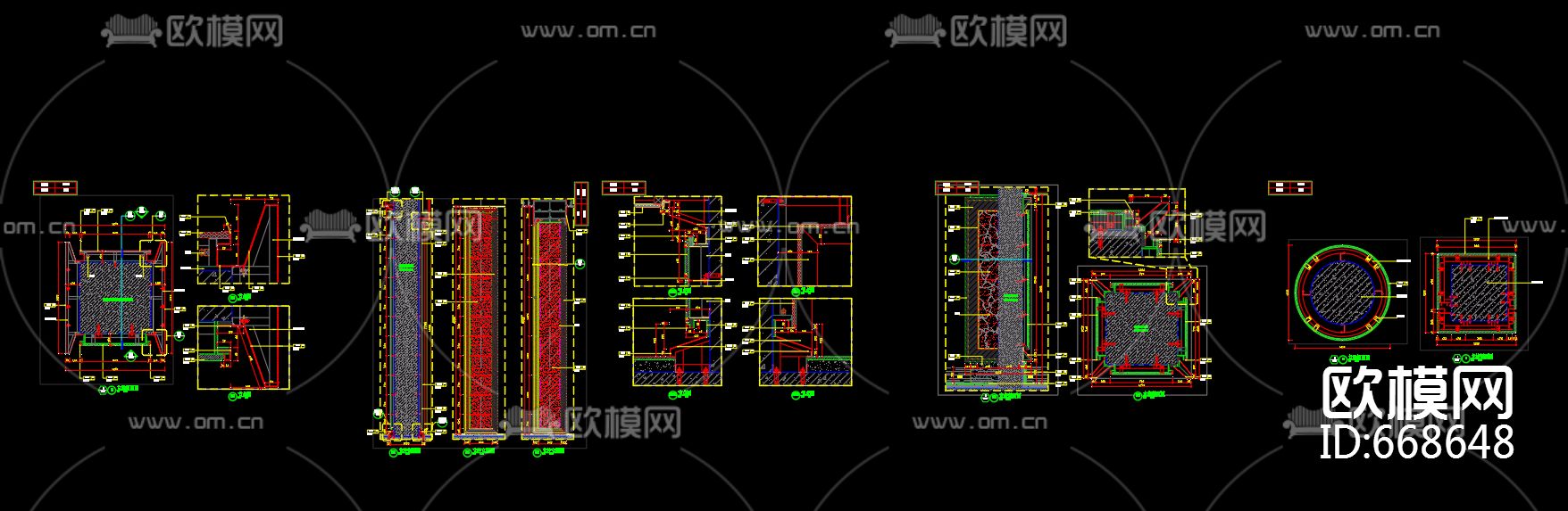 柱子大样图下载（渲染图3）