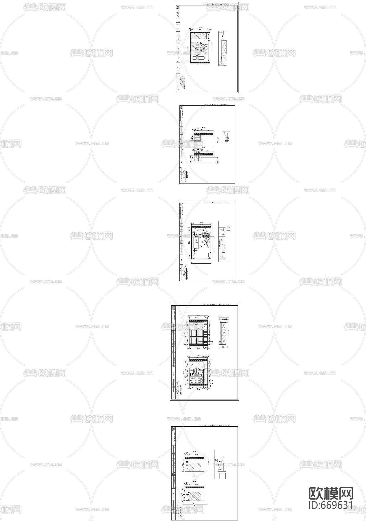 万孚尊园现代客餐厅卧室CAD施工图下载（渲染图2）