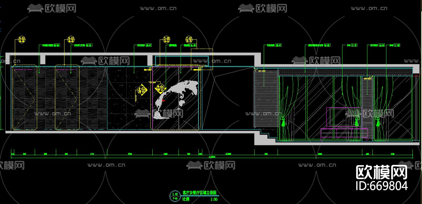 武汉东湖天下样板房装修CAD施工图下载（渲染图7）