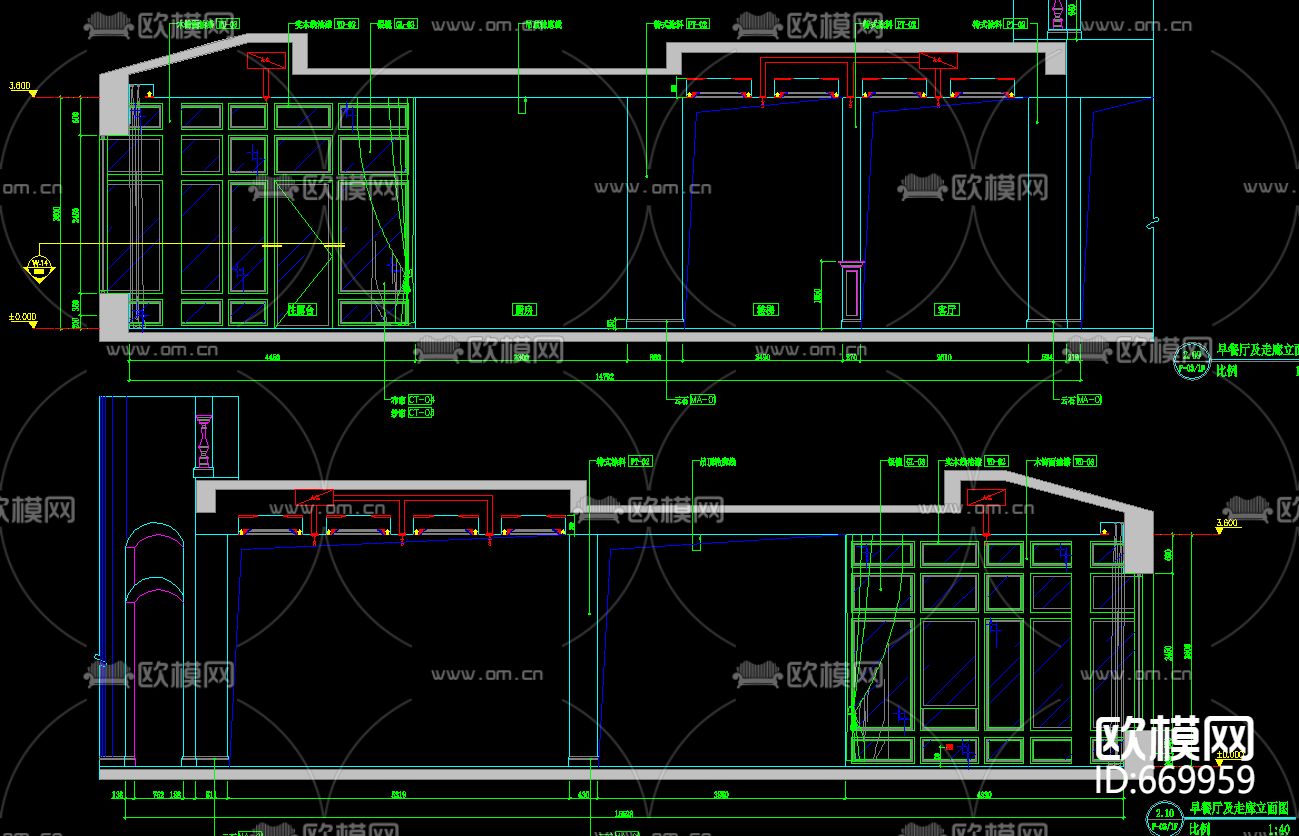 九龙湖两层别墅带地下室意大利风格装修CAD施工图下载（渲染图8）
