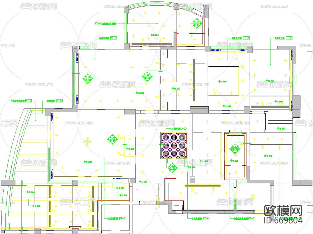 武汉东湖天下样板房装修CAD施工图下载（渲染图6）