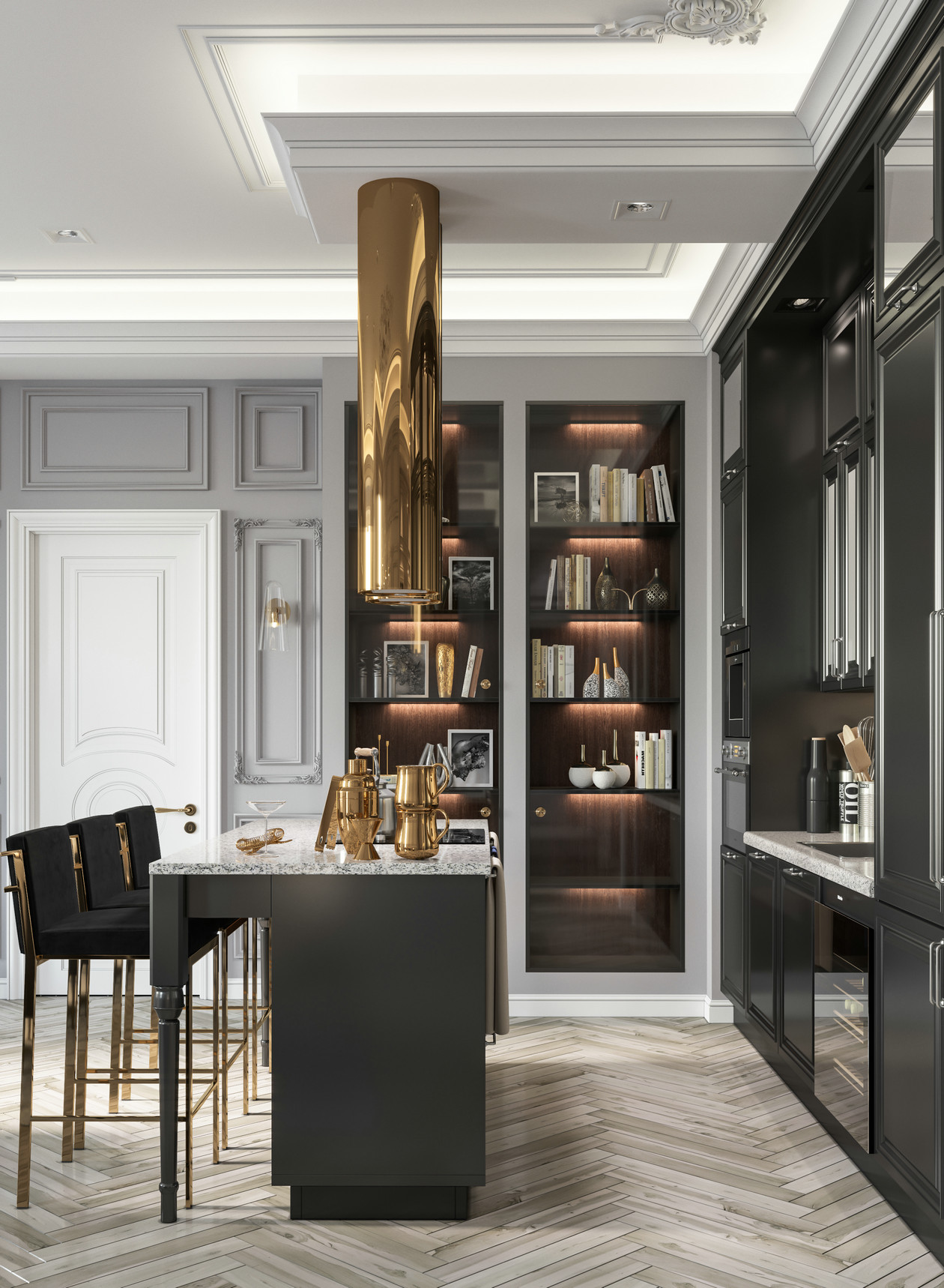 anastasiia r设计 现代轻奢金属吧台-免费3dmax模型库-欧模网