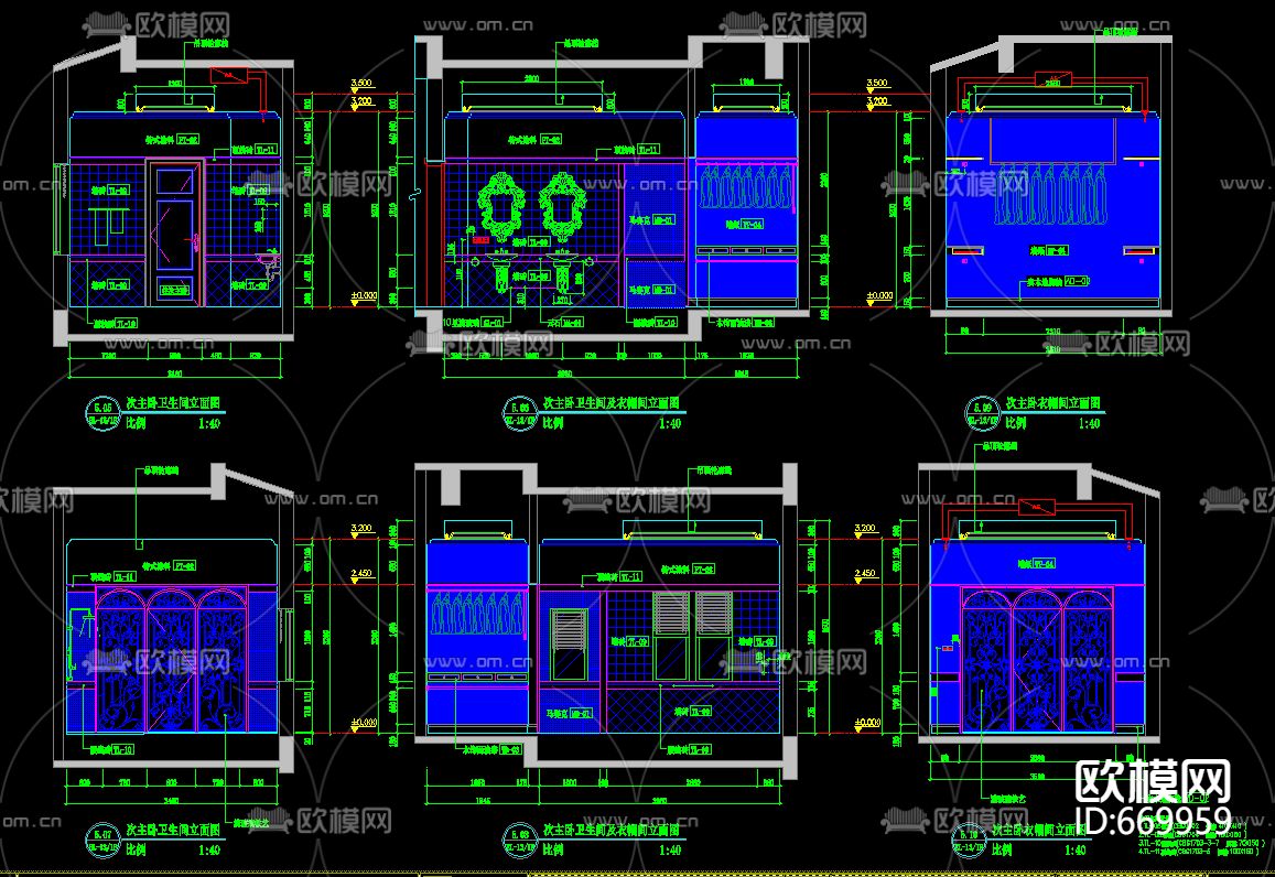 九龙湖两层别墅带地下室意大利风格装修CAD施工图下载（渲染图1）