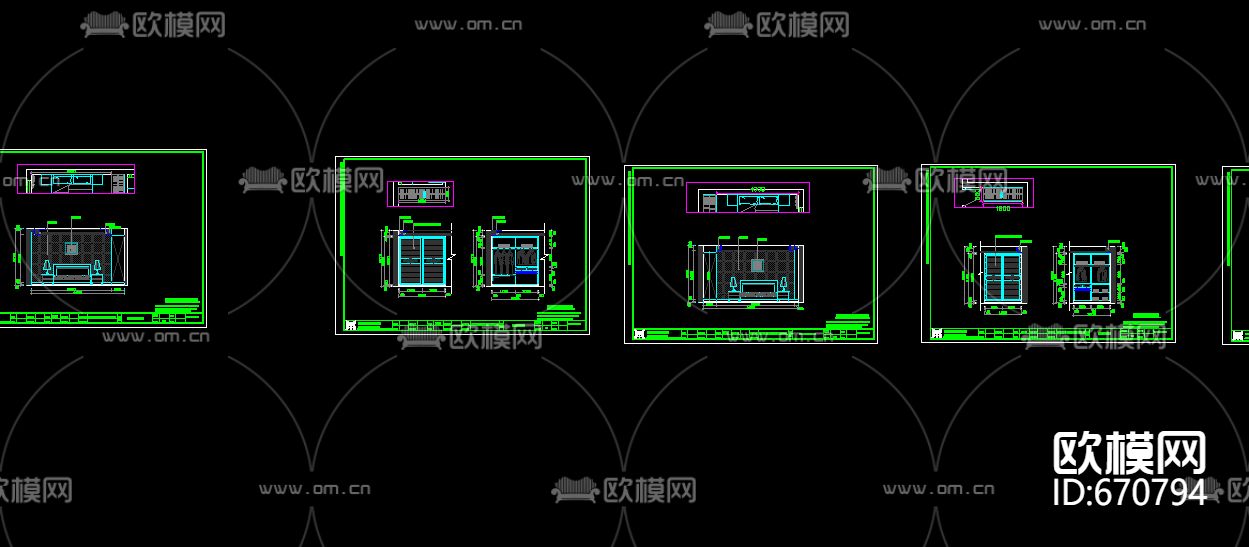 星洲城市花园现代客餐厅卧室CAD施工图下载（渲染图8）
