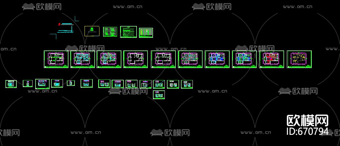 星洲城市花园现代客餐厅卧室CAD施工图下载（渲染图2）