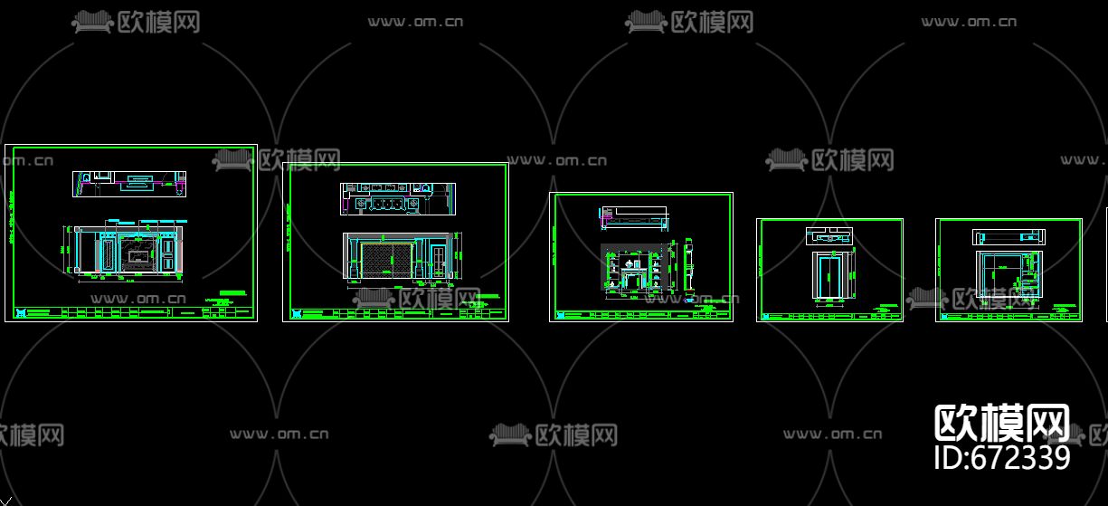 东湖雅苑新古典客餐厅卧室CAD施工图下载（渲染图8）