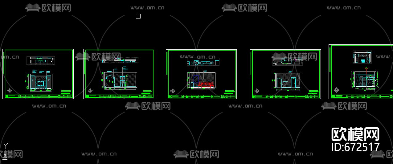 黄姑自建别墅简欧客餐厅卧室CAD施工图下载（渲染图2）