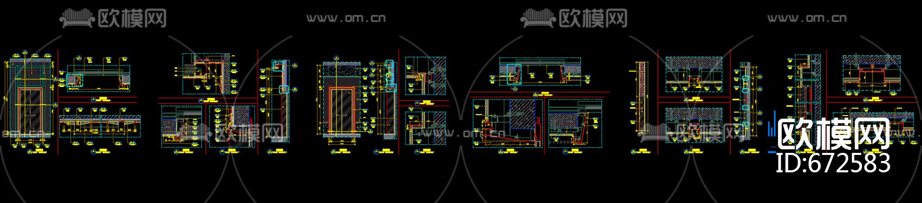 电梯间CAD大样图下载（渲染图1）