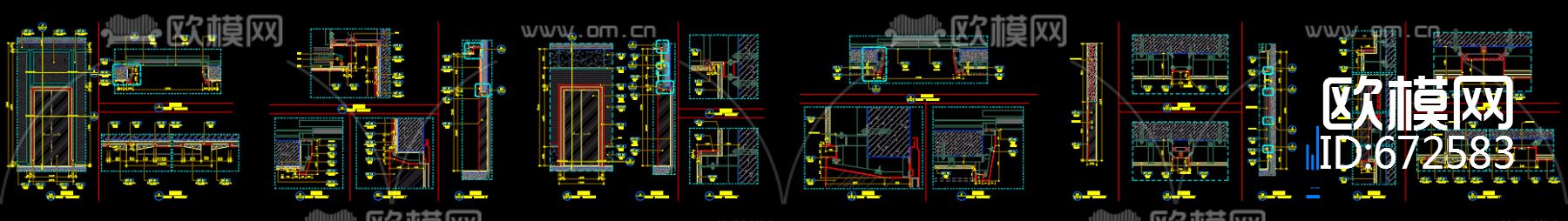 电梯间CAD大样图下载（渲染图2）