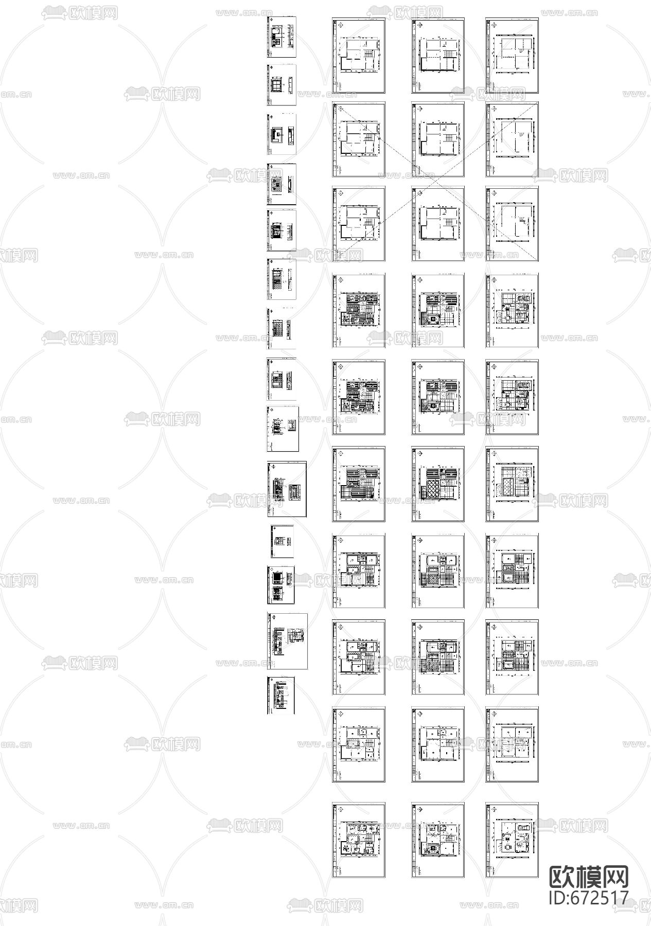 黄姑自建别墅简欧客餐厅卧室CAD施工图下载（渲染图6）