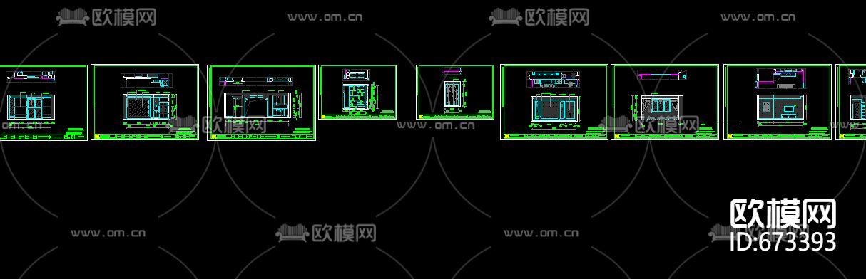 龙盛蓝郡中式别墅客餐厅CAD施工图下载（渲染图9）