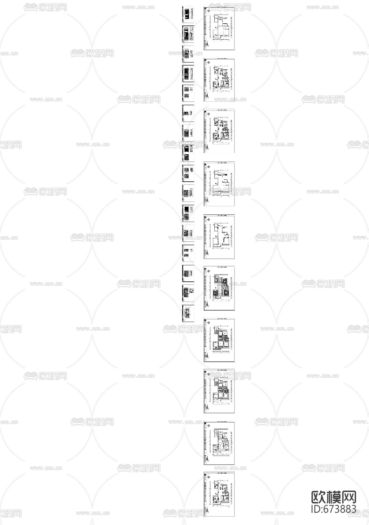 龙盛蓝郡现代客餐厅卧室CAD施工图下载（渲染图4）