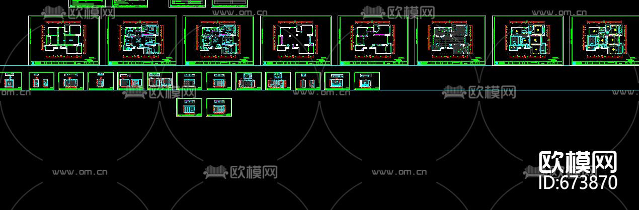东湖明珠现代客餐厅卧室CAD施工图下载（渲染图2）