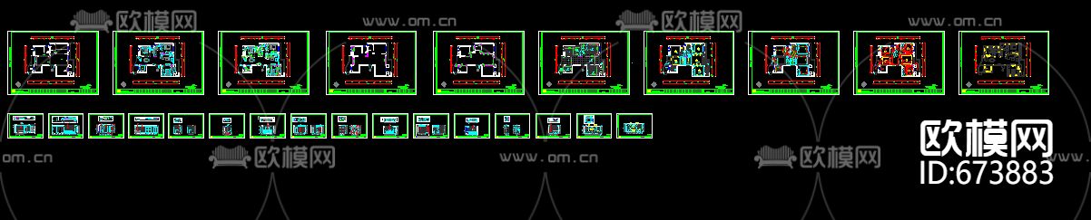 龙盛蓝郡现代客餐厅卧室CAD施工图下载（渲染图8）