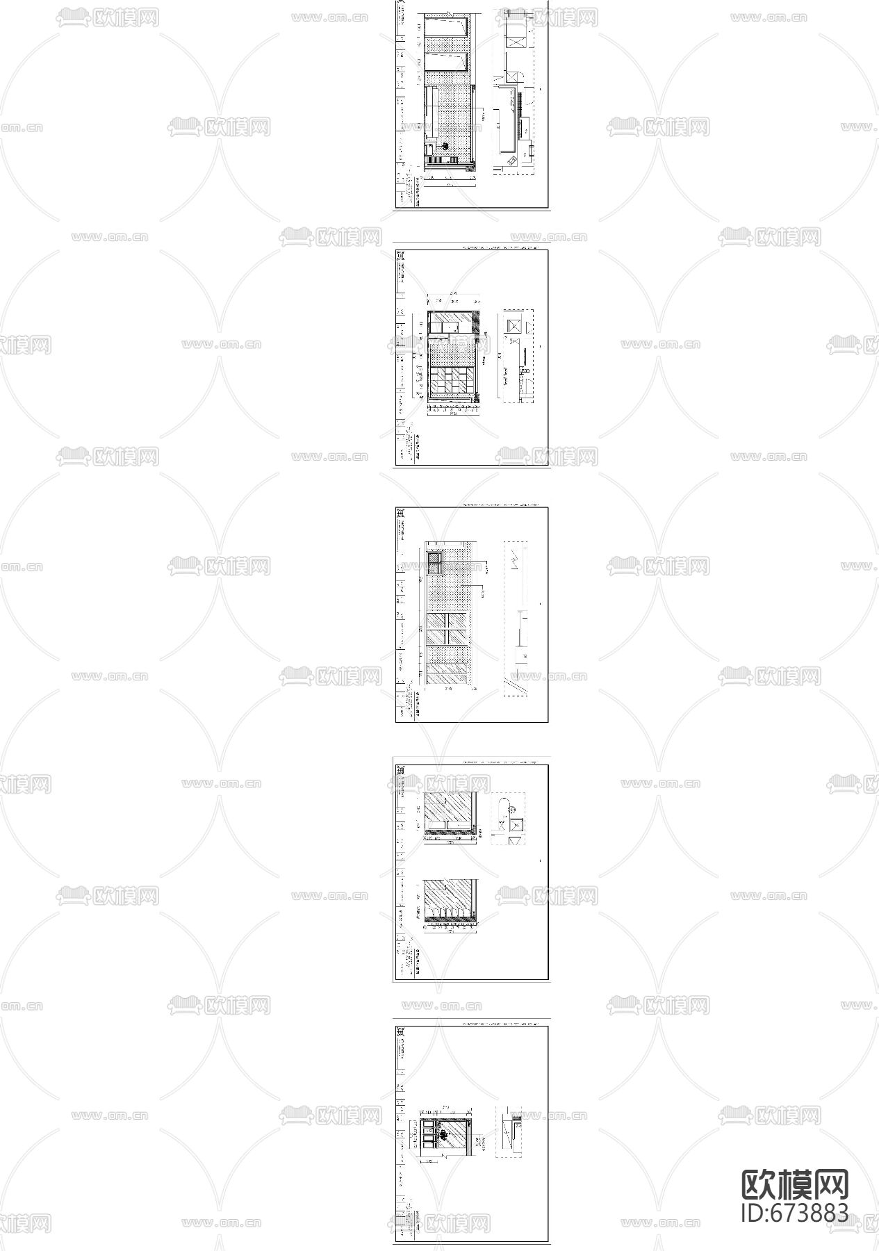 龙盛蓝郡现代客餐厅卧室CAD施工图下载（渲染图5）