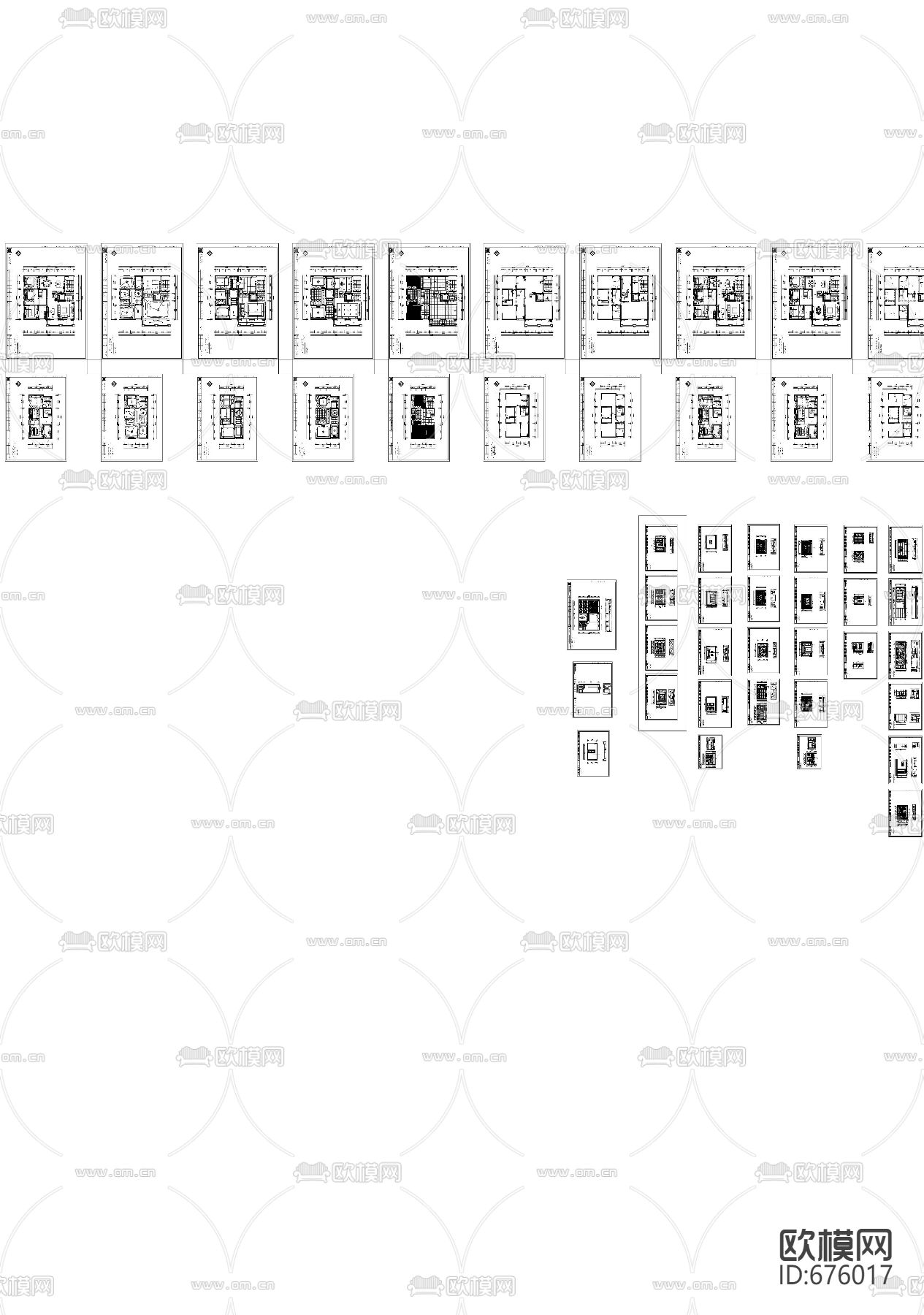 龙湫湾现代客餐厅卧室全套CAD施工图下载（渲染图4）