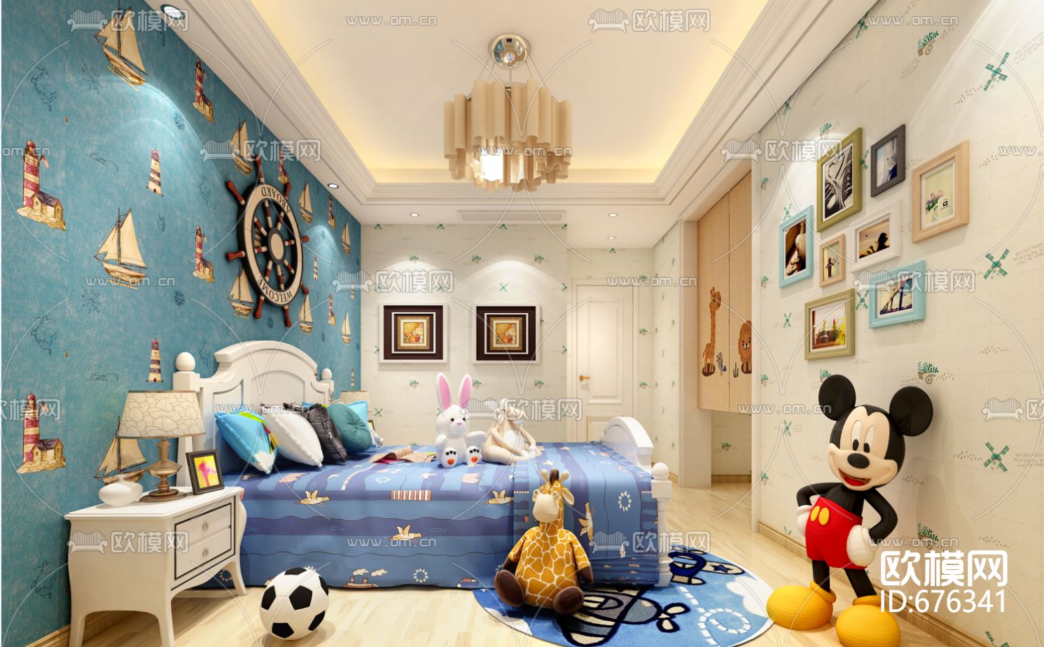 龙秋湾欧式客餐厅卧室CAD施工图下载（渲染图11）