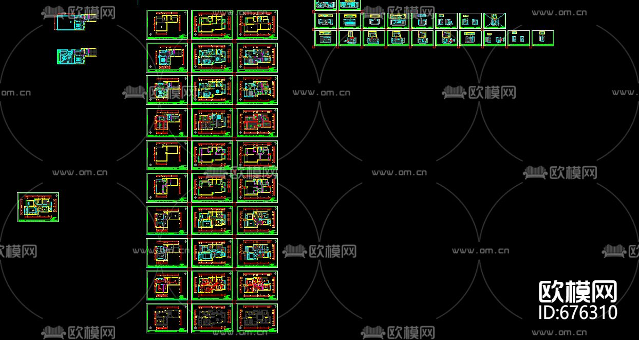 锦绣庄园新古典客餐厅卧室CAD施工图下载（渲染图3）