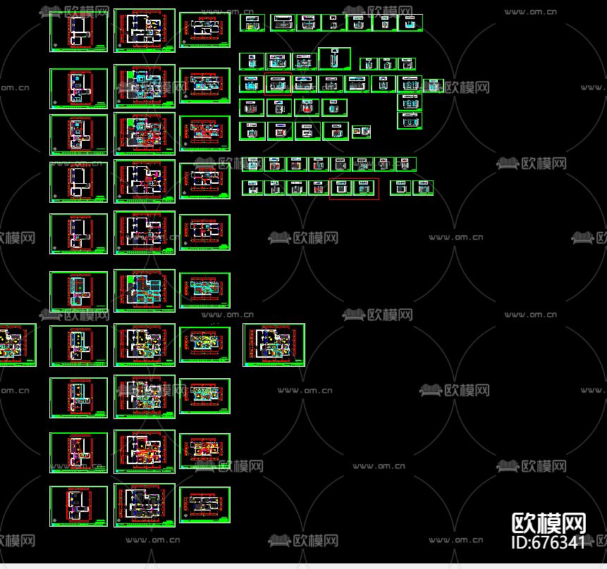 龙秋湾欧式客餐厅卧室CAD施工图下载（渲染图3）