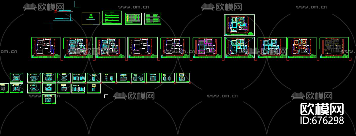 御龙湾现代客餐厅卧室CAD施工图下载（渲染图2）