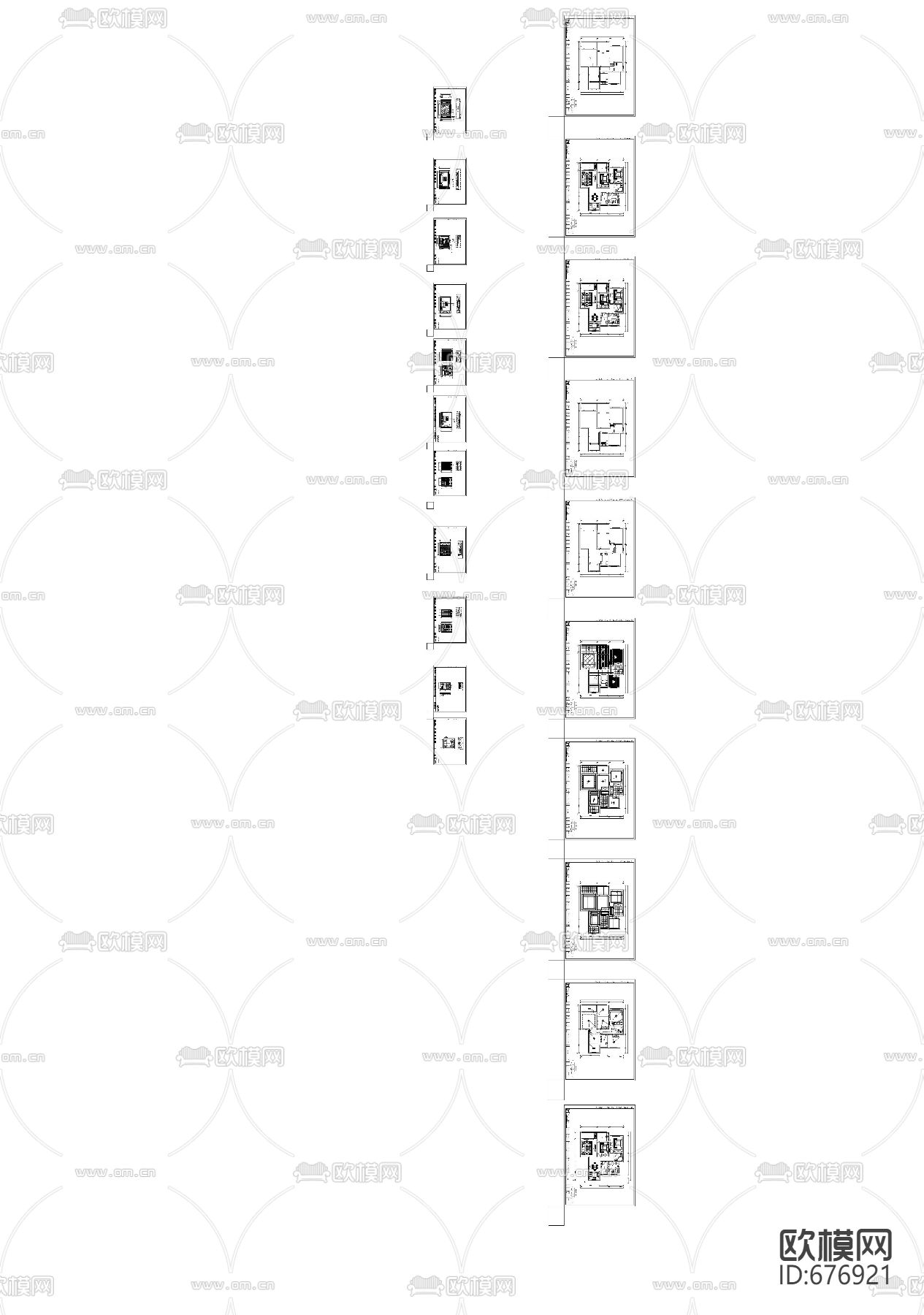 金色港湾欧式客餐厅卧室CAD施工图下载（渲染图4）