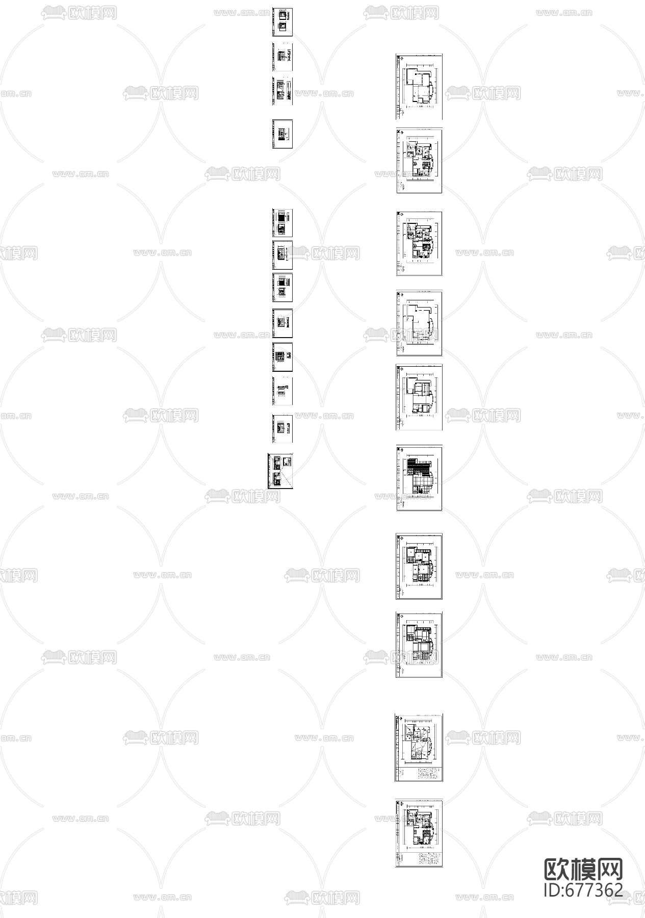东湖雅苑北欧客餐厅卧室CAD施工图下载（渲染图4）