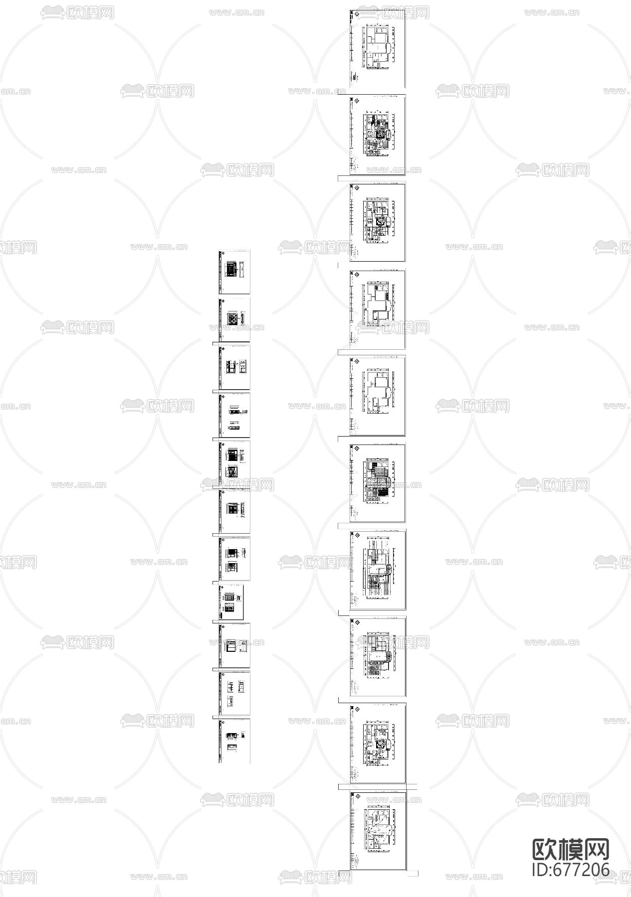 碧桂园现代客餐厅卧室CAD施工图下载（渲染图4）