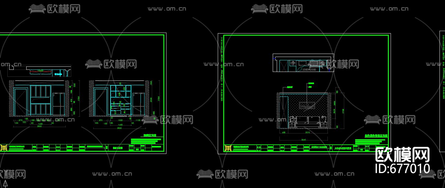 金色港湾现代客餐厅卧室CAD施工图下载（渲染图8）