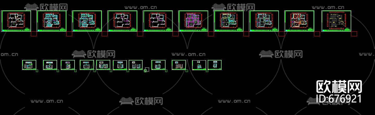 金色港湾欧式客餐厅卧室CAD施工图下载（渲染图2）