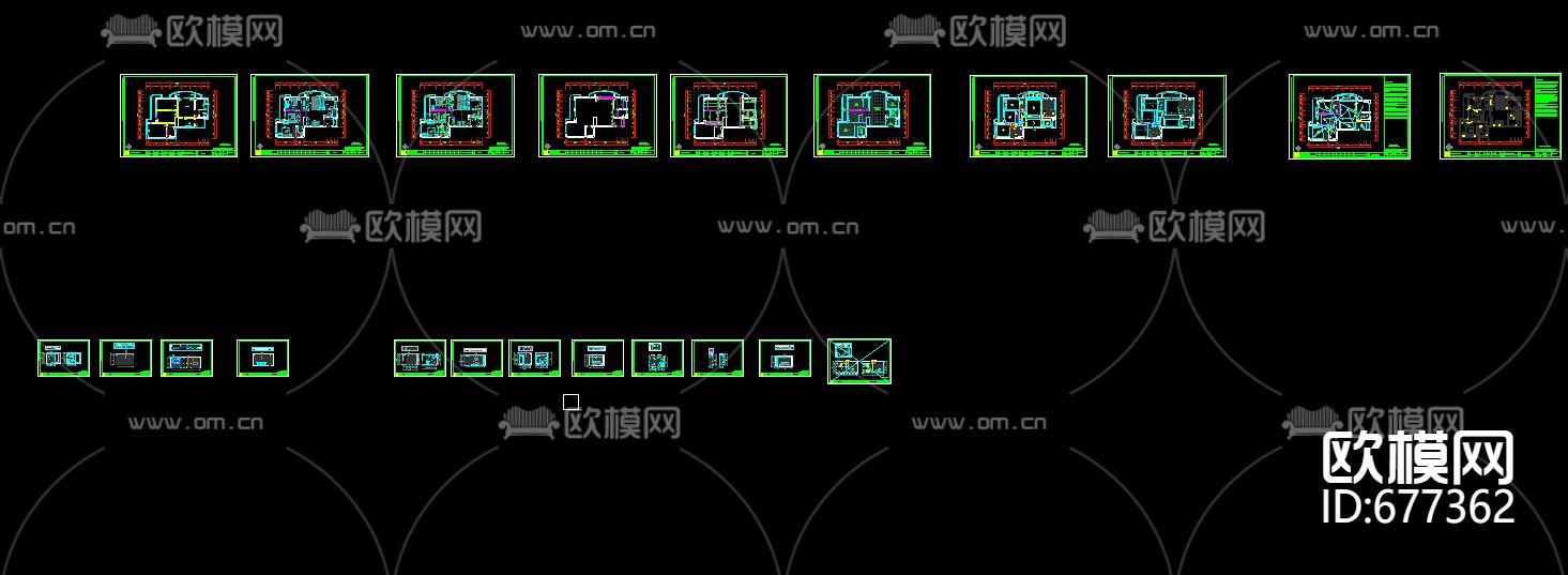 东湖雅苑北欧客餐厅卧室CAD施工图下载（渲染图3）