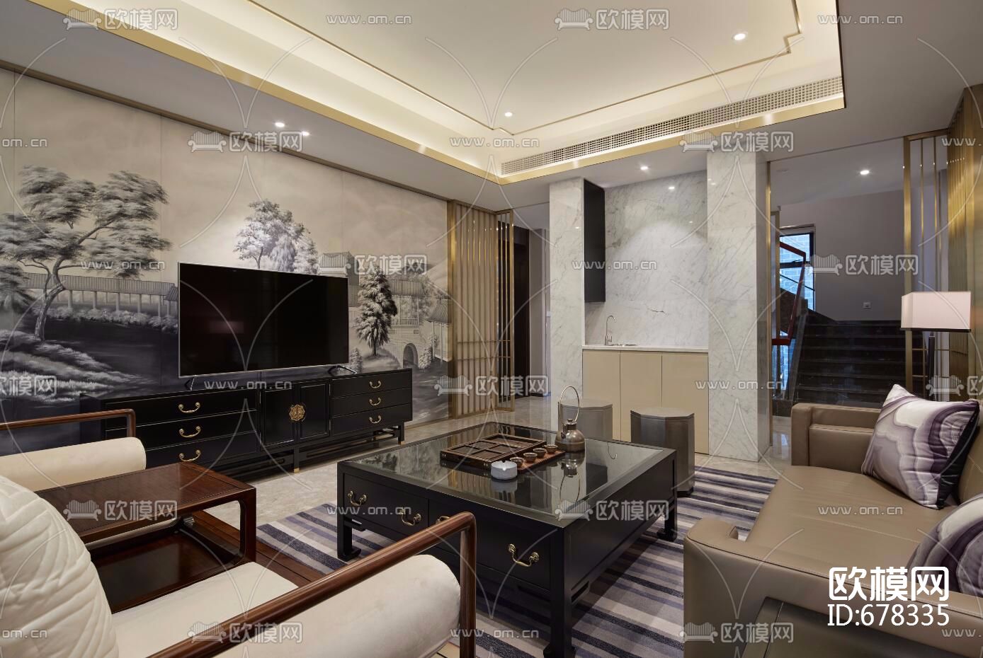 中式---党湾王宅 CAD施工图全套下载（渲染图3）