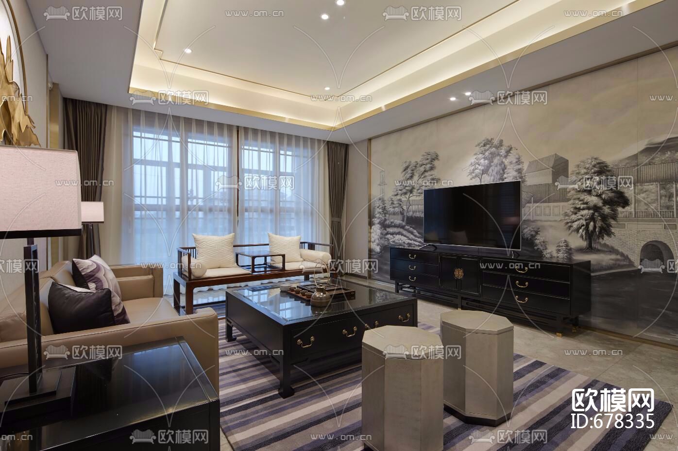 中式---党湾王宅 CAD施工图全套下载（渲染图4）