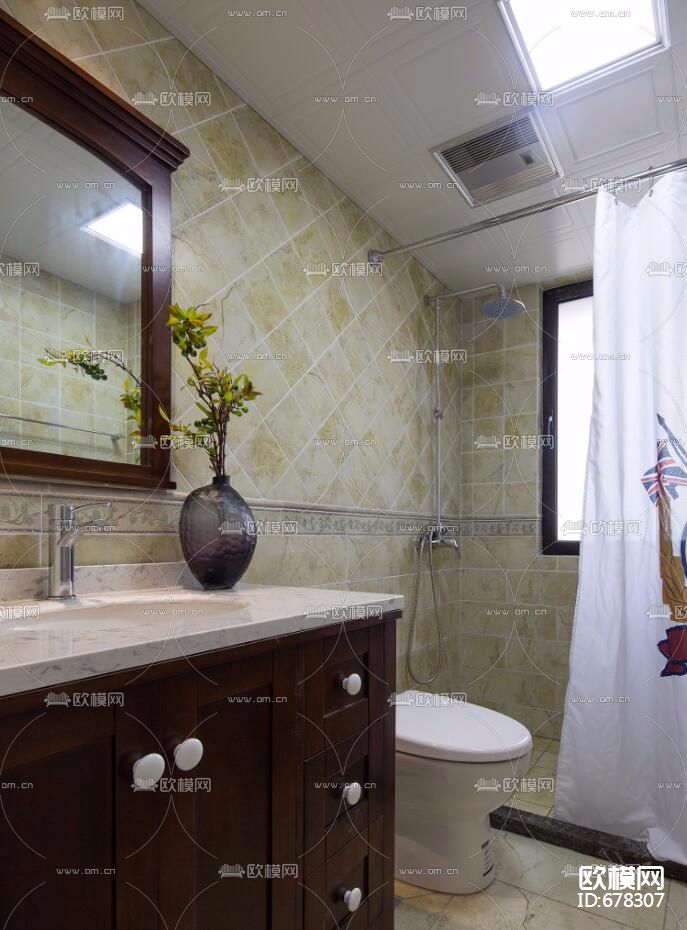 美式--合景叠翠峰-蓝色夏威夷 全套CAD施工图+实景照片下载（渲染图3）