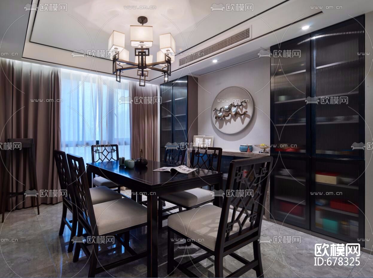 中式--新昌城 CAD施工图全套+实景图下载（渲染图6）