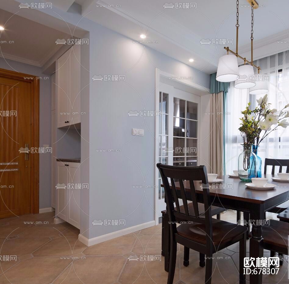 美式--合景叠翠峰-蓝色夏威夷 全套CAD施工图+实景照片下载（渲染图4）