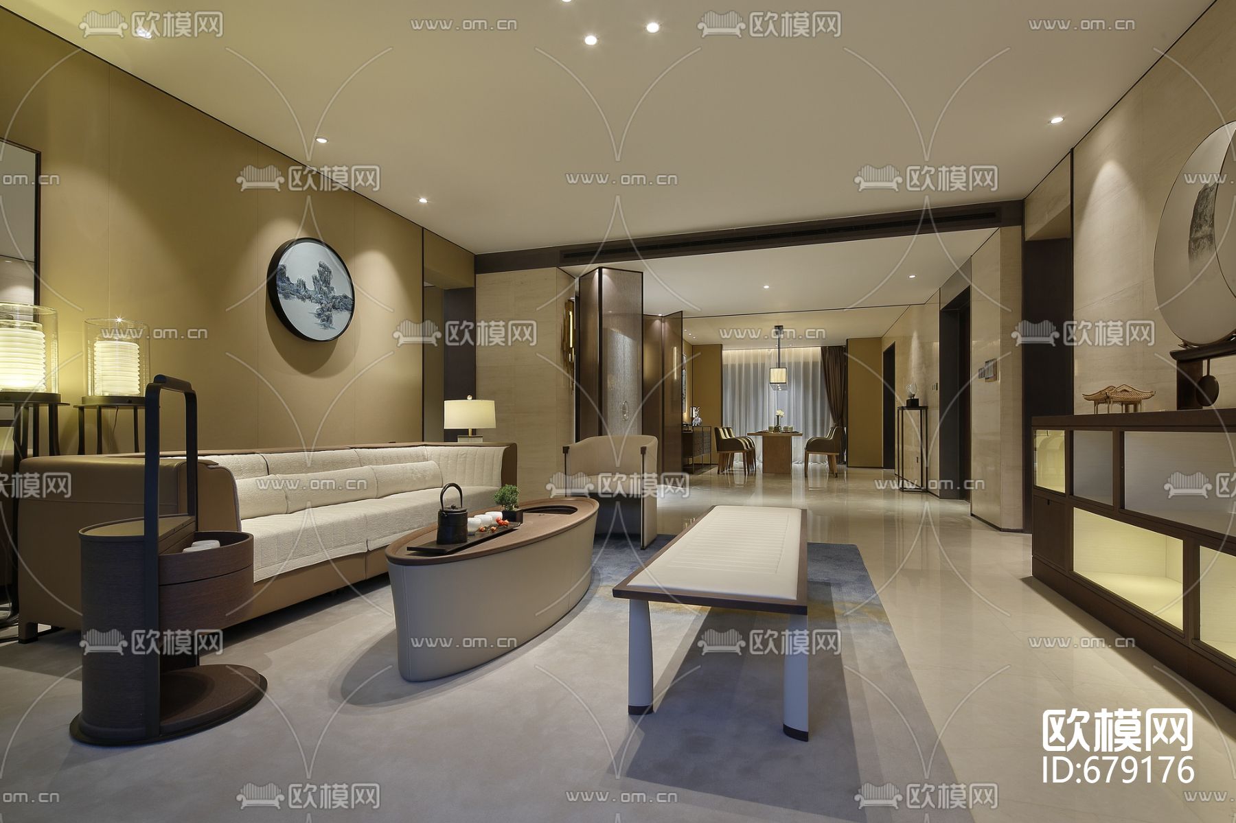 正弘瓴样板间CAD全套施工图下载（渲染图5）