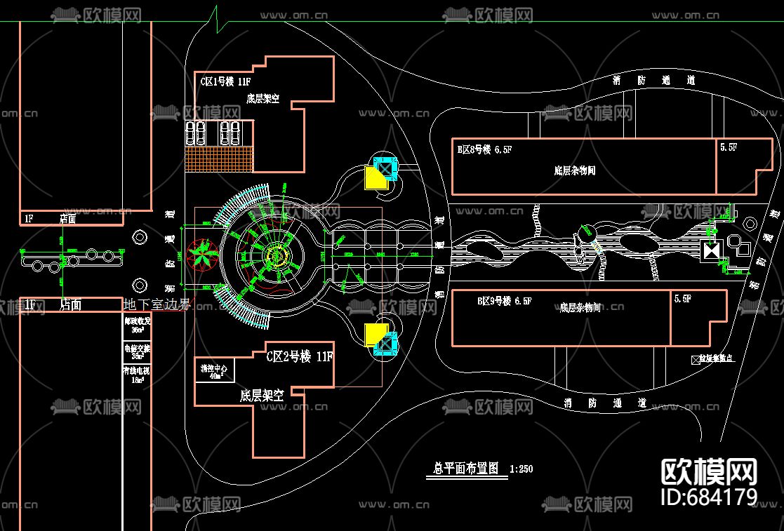现代小区园林景观cad施工图下载（渲染图1）