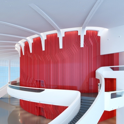 科技剧院前厅3d模型