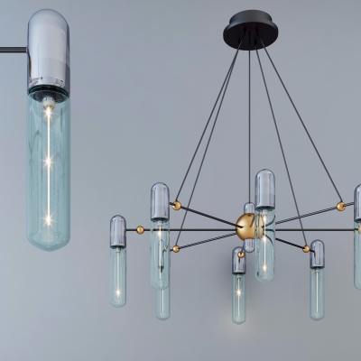 现代玻璃多头吊灯3d模型