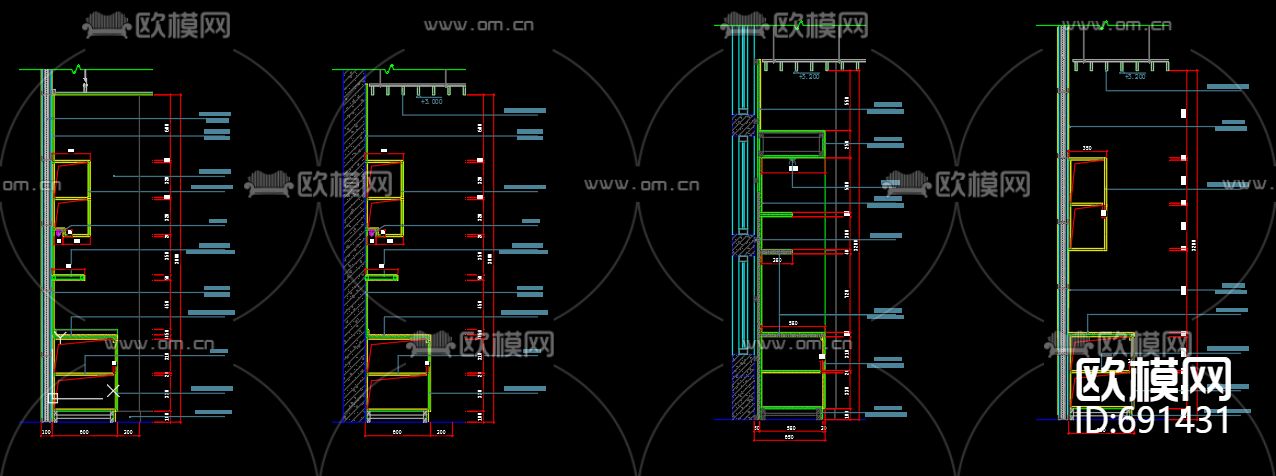 CAD装饰柜节点大样图下载