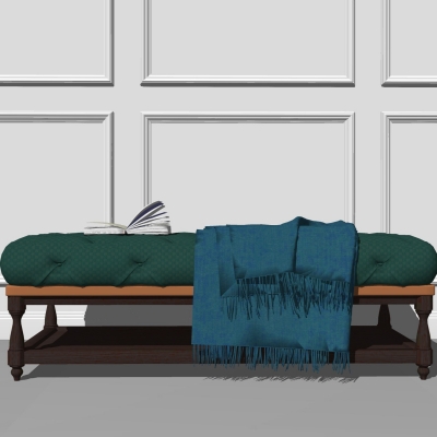  欧式皮革脚踏su模型 