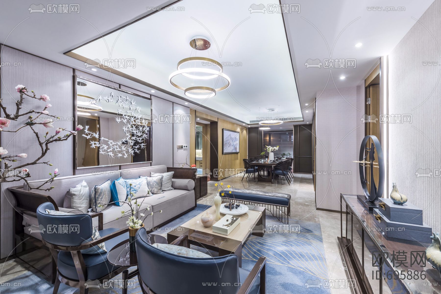 【达观设计 凌子达】上海珠江铂世·外滩界160户型下载（渲染图3）