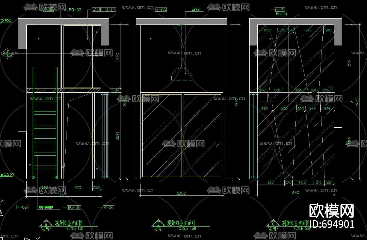 中南名庭两层SOHO办公装修CAD施工图下载（渲染图5）