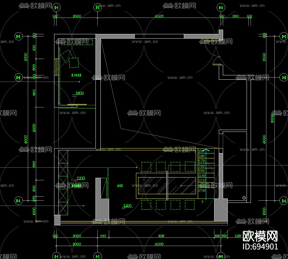 中南名庭两层SOHO办公装修CAD施工图下载（渲染图2）